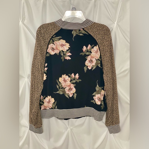 Saltwater Luxe Floral Print Bomber Jacket Size L - Picture 7 of 7